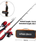 Kids Telescopic Fishing Pole And Reel Combo With Tackle Box Easy Open Starter Kit For Boys Girls Youth Beginners Portable Red