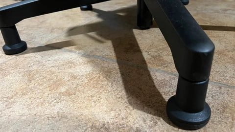 No Slip Bell Glides For Office Chairs And Stools Replacement High Profile Stationary Castor Wheels With Stick On Felt Pads on floor.
