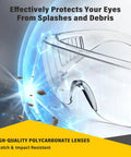 Over Eyeglasses Safety Glasses With Anti Scratch Polycarbonate Lenses And Integrated Side Shields Wraparound Eye Protection