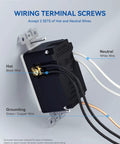 Wiring terminal of Three Port USB C Wall Outlet With 30W Fast Charging And Dual USB A Ports, showing wiring screws