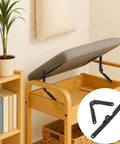 Two Pack 180 Degree Lid Support Hinges Black Rotatable Folding Heavy Duty Locking Hinges installed on wooden furniture