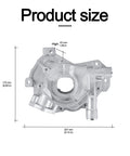 Drop In Engine Oil Pump Replacement M340 For Ford F150 F250 Super Duty 5.4L 4.6L V8 with dimensions and mounting points shown