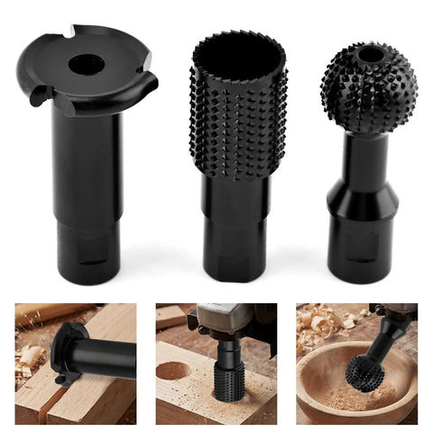 3 Piece Sphere Rotary Burr Set For Wood Carving And Grinding Upgraded Ball Gouges With 5/8-11 Thread Fits 4-1/2 Inch And 5 Inch Angle Grinders