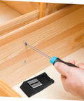 Person installing Two Pack Rubber Toggle Latch Clamps For Secure Storage And Quiet Draw Latches on wooden cabinet