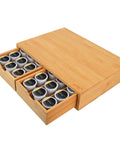 K Cup Pod Holder Drawer Organizer Bamboo Double Drawer Holds Up To 30 Pods Space Saving Coffee Capsule Storage Compatible With K Cup Pods Fits Most Coffee Makers On Counter Or Under Cabinet