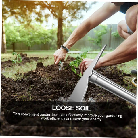 Lightweight Portable Garden Hoe And Steel Pickaxe Tool For Easy Weeding And Digging Grab And Go Outdoor Gardening Gadget in use