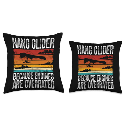 Hang Gliding Pilot Adventure Throw Pillow For Aerial Lovers Dope Soaring Style Cozy Home Decor with sunset design.