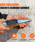 Concrete Rebound Hammer Onsite Strength Testing And Quality Inspection Tool, Pro Grade Hardness Tester in use against wall