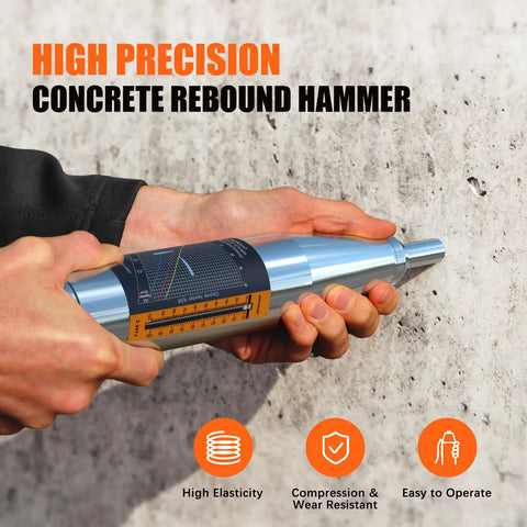 Concrete Rebound Hammer Onsite Strength Testing And Quality Inspection Tool, Pro Grade Hardness Tester in use against wall