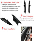 BMW 7 Series F01 F02 Door Pull Handle Cover Inserts Upgrade Kit For Sticky Wood Trim Replacement No Fuss DIY Fix Durable Interior Door Handle Trim Covers Keeps Cabin Classic Look black ABS+PC covers, 2 pcs