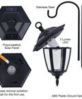 Exploded view of Solar Hanging Lights For Outdoors, 2 Pack With 38 Inch Shepherd Hooks, Waterproof Garden Lanterns components.