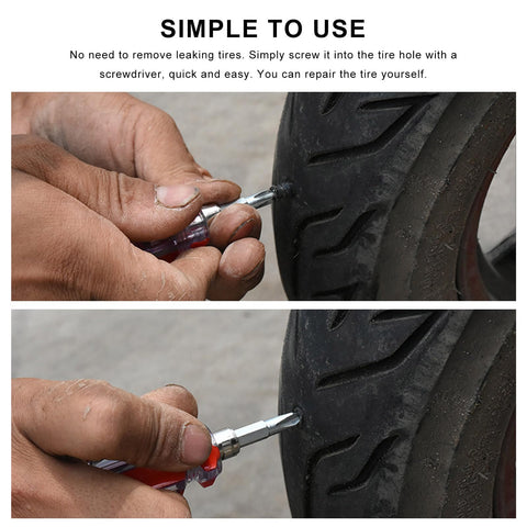 Using 20 Pack Tire Repair Nails For Quick Puncture Fixes Self Service Vacuum Tire Repair Nail Kit to repair a tire puncture on a vehicle