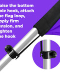 Close-up of assembly detail on Feather Flag Pole Kit For Outdoor Advertising, 13 Feet Tall Swooper Pole With Rotating Ground Spike