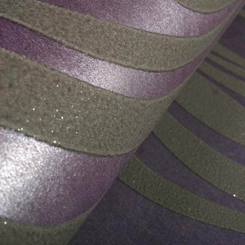 3D Flocking Wall Wallpaper Roll With Abstract Curve Pattern In Striped Purple For A Dope Accent Wall Non Woven Upgrade With Rich Texture