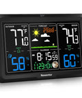 All In One Wireless Home Weather Station With 7 Point 5 Inch Display Indoor Outdoor Thermometer Atomic Clock With WWVB