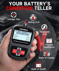 12V Car Battery Tester With 100 To 1100 CCA Load Test For Quick Battery Health Check Workhorse Battery Analyzer You Can Count On For Road Trips Daily Drives And Seasonal Maintenance, handheld