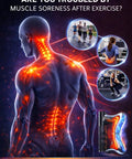 Motorized Heated Muscle Scraper Tool For Fascia Release And Full Body Contouring with highlighted muscle soreness relief areas