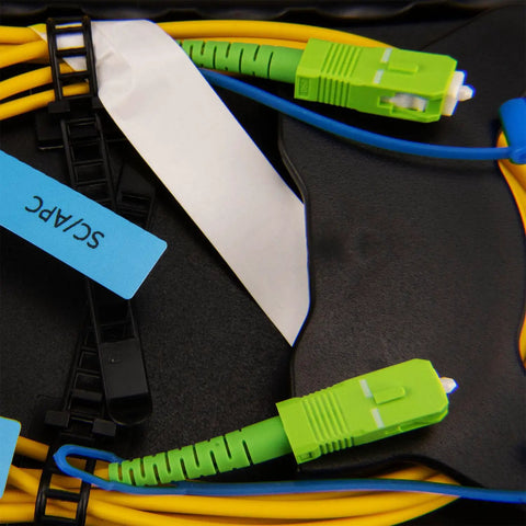 Close-up of OTDR Launch Cable Box 9 To 125 Single Mode With SC APC Connectors 1000 M Length Low Loss Under 0.5 dB Per Kilometer