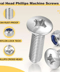 Tough As Nails Phillips Head Machine Screws And Lock Nuts Kit M6 X 50mm with 304 steel bolts and nylon lock nuts for durability.