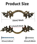 Two Pack 6 Inch Vintage Drawer Pulls In Antique Bronze European Style Cabinet Handles with detailed size measurements and screws.