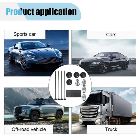 Top Shelf Universal Fan Mounting Kit Featuring Push Through Radiator Cooling Fan Straps and Heavy Duty Installation Bolts Clips Springs Foam Pads For Every Rig applied to sports car, car, off-road vehicle, and truck.