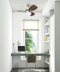 Ocean Breeze 30 Inch Ceiling Fan With Light Indoor LED, 3 dual finish blades in a modern home office setting