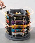 360 Degree Rotating Fingerboard Display Stand For 20 Decks And Accessories Heavy Duty Desktop Organizer With Center Storage