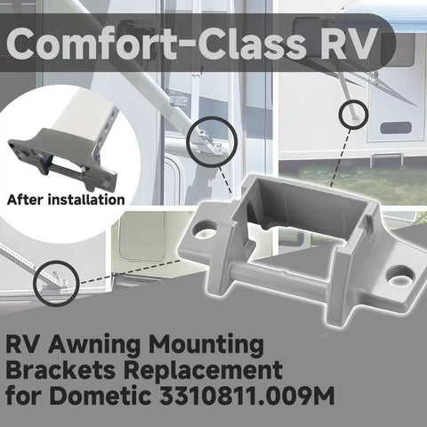 RV Awning Foot Mounting Brackets Replacement For AE 8300 8500 8700 9000 Series Awnings Die Cast Foot Svc Kit With Rivets Heavy Duty Mounting Bracket Set To Restore Solid Patio Awning Support