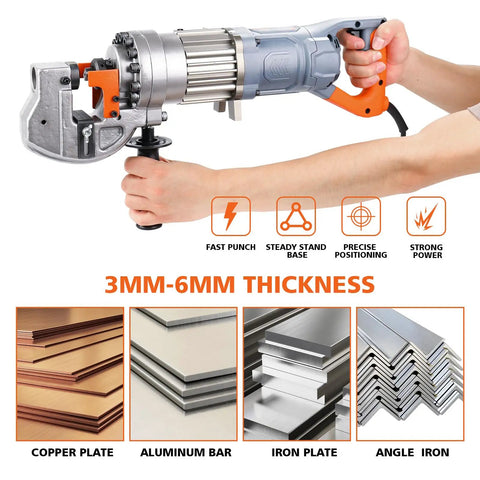 Heavy Duty 1300W Electric Hydraulic Hole Puncher For Metal Plates Up To 6 mm Thick With Lightning Fast 2 To 3 Second Punching