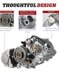 125cc 4 Stroke Engine Kit With Manual Clutch For Honda CRF50 XR50 CRF70 Z50R QR50 Dirt Pit Bike showing detailed components.