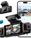 Five Channel Dash Cam With 360 Degree View And WiFi 6 App, Free 128GB Card Included, Front, Rear And Interior Cabin Cameras