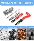 15-Piece Thread Insert Repair Kit For M14x1.5 Female Threads With Drill, Tap, Wrench, Break Pin, Hex Wrench, And Organizer Box