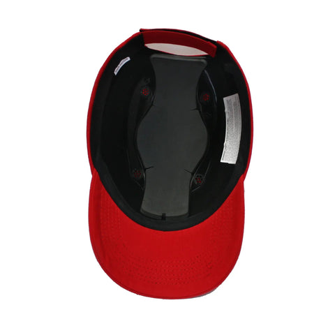 Red Baseball Safety Bump Caps Helmet For Men And Women, Lightweight Comfy Head Protection Caps With Ventilation, Easy Fit Hard Hat Alternative, Durable Protective Baseball Caps For Work
