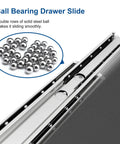36 Inch Beefy Heavy Duty Drawer Slide Without Lock 2 Inch Wide Up To 250 Lb Load Full Extension 3 Fold Ball Bearing Side Mount