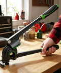 Pumtus 3 In 1 Manual Tube Bender For Copper Pipe 128 Inch And Brass Tubing Bending Tool With Rubber Handle HVAC in use on workbench.