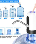 Electric 5 Gallon Water Dispenser Pump Portable USB Rechargeable For Universal 2 To 5 Gallon Bottles Leak Proof Silicone Tube