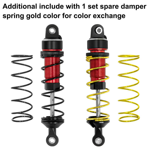 Aluminum RC Shock Absorber Set Front And Rear With Adjustable Springs Red For 1 By 16 Traxxas Mini Maxx 4WD Upgrade Kit with spare gold springs