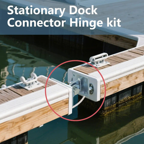 Heavy Duty Dock Hinge Kit With Backer Plate And Floating Dock Connector Brackets Two Pack Including Male And Female T Style Corner Hinge Locking Pins For Secure Marine Dock Hardware