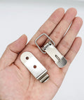 Eight Pack Stainless Steel 90 Degree Spring Toggle Latches With Clasp Buckle Lock Mounting Screws Included For Boxes Cabinets
