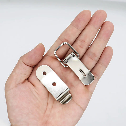 Eight Pack Stainless Steel 90 Degree Spring Toggle Latches With Clasp Buckle Lock Mounting Screws Included For Boxes Cabinets