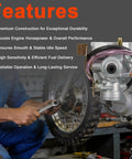 Mechanic installs Carburetor With Air Filter And Fuel Valve Petcock For CRF50F XR50R Z50R Z50A Mini Trail Bikes; feature list shown
