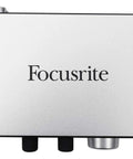 Top view of Focusrite USB Audio Interface for Mac, PC, and iPad With XLR Mic Preamps, 48V Phantom Power, Guitar Input.