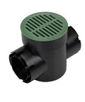Round Spee-D Catch Basin Drain With Dual Outlets For 3-Inch Or 4-Inch Pipes Plastic Black 6-Inch Size