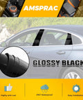 AMSPRAC door pillar covers for Chevrolet Malibu (2016–2021), glossy black, 6pcs exterior moldings