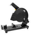 6 Inch Cut Off Chop Saw With 1800W 3900 RPM Motor, heavy duty metal cutting power, visible spark deflector and miter capability.