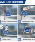 Using instruction for 1/2 Inch Od 180 Degree Roller Tubing Bender For Copper Pipe with smooth ball bearing rollers.