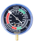 Motorcycle Vacuum Carburetor Synchronizer Tool Kit With Four Precision Gauges For Easy Carb Sync DIY Friendly Pro Grade Bench Top Gauge Set For Precise Tuning And Quick Vacuum Readings single gauge close-up, 15-inch vacuum dial