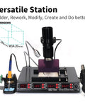 4 in 1 Pro Grade Infrared BGA Soldering Station With Preheater, Hot Air Rework, and Soldering Iron on display table