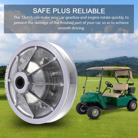Beefed Up Rear Driven Clutch For EZGO Gas Golf Cart High Torque Upgrade 4 Cycle 1991 And Up Aluminum Drive Clutch Replacement OEM 25244G1 25632G01 G02 G03 26301G01, silver rear view