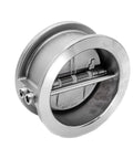 Heavy Duty Stainless Steel 316 Wafer Double Disc Spring Check Valve for Smooth Pipe Flow, 6-inch size, ANSI Class 150 rated.